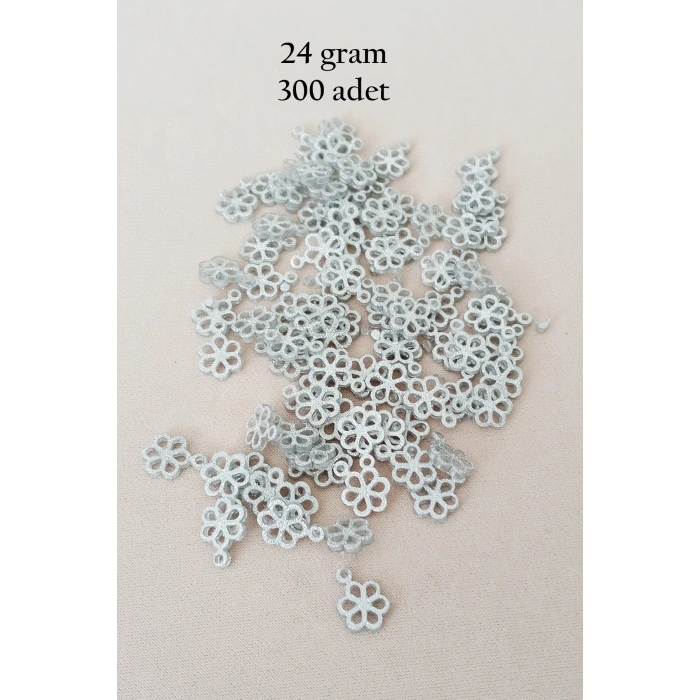 Oya Abiye Bileklik Kolye Pleksi Metalik Plastik Pul Gümüş Renk 24 gram 300 adet - BNC588