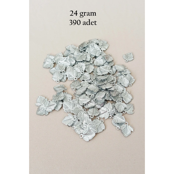 Oya Abiye Bileklik Kolye Pleksi Metalik Plastik Pul Gümüş Renk 24 gram 390 adet - BNC567