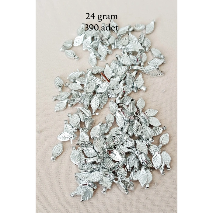 Oya Abiye Bileklik Kolye Pleksi Metalik Plastik Pul Gümüş Renk 24 gram 390 adet - BNC574
