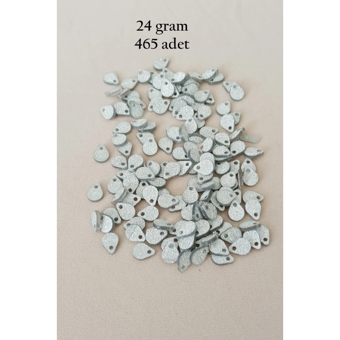 Oya Abiye Bileklik Kolye Pleksi Metalik Plastik Pul Gümüş Renk 24 gram 465 adet - BNC569