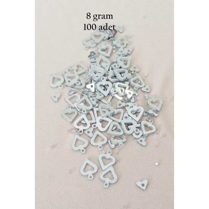 Oya Abiye Bileklik Kolye Pleksi Metalik Plastik Pul Gümüş Renk 8 gram 100 adet - BNC511