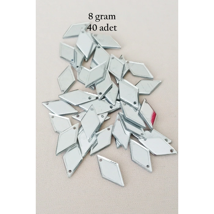 Oya Abiye Bileklik Kolye Pleksi Metalik Plastik Pul Gümüş Renk 8 gram 40 adet - BNC517