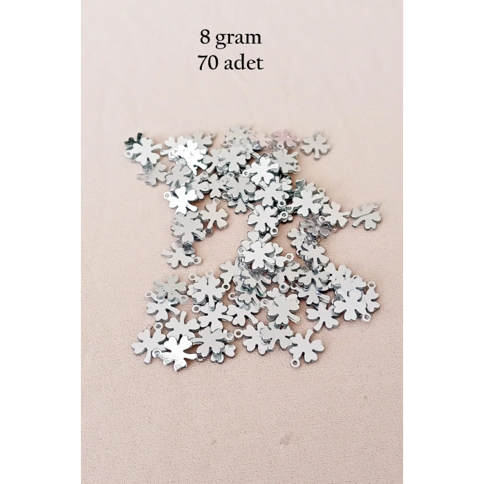 Oya Abiye Bileklik Kolye Pleksi Metalik Plastik Pul Gümüş Renk 8 gram 70 adet - BNC502