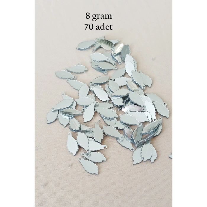 Oya Abiye Bileklik Kolye Pleksi Metalik Plastik Pul Gümüş Renk 8 gram 70 adet - BNC512