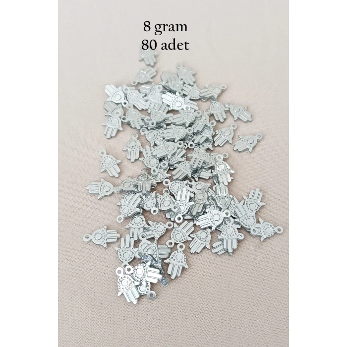 Oya Abiye Bileklik Kolye Pleksi Metalik Plastik Pul Gümüş Renk 8 gram 80 adet - BNC526