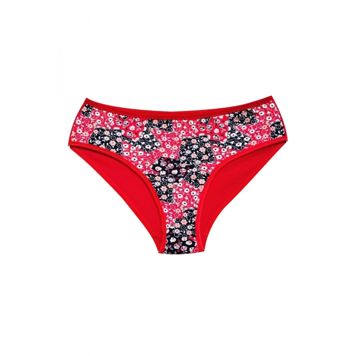 Pamuklu Geniş Kenarlı Likralı Desenli Bato Kadın Külot 10lu paket