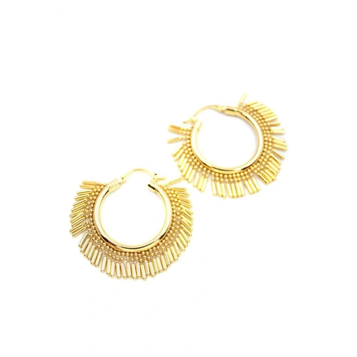 Sallantılı Halka Küpe - Altın