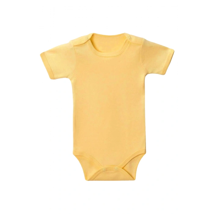 Sarı Yarım Kol Body Zıbın 2-7 YAŞ Çocuklar İçin (5 ADET) Alttan Çıtçıtlı Özel Gereksinimli