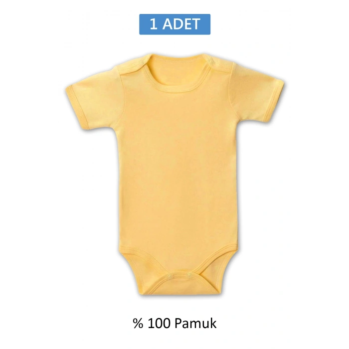 Sarı Yarım Kol Body Zıbın 7-12 YAŞ Çocuklar İçin (1 ADET) Alttan Çıtçıtlı Özel Gereksinimli