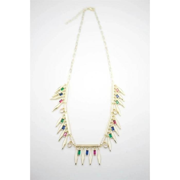 Taş Sallantılı Marka Kolye - Altın