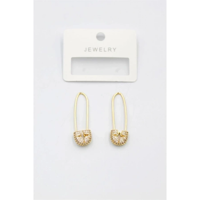 Taşlı Filkete Küpe - Altın