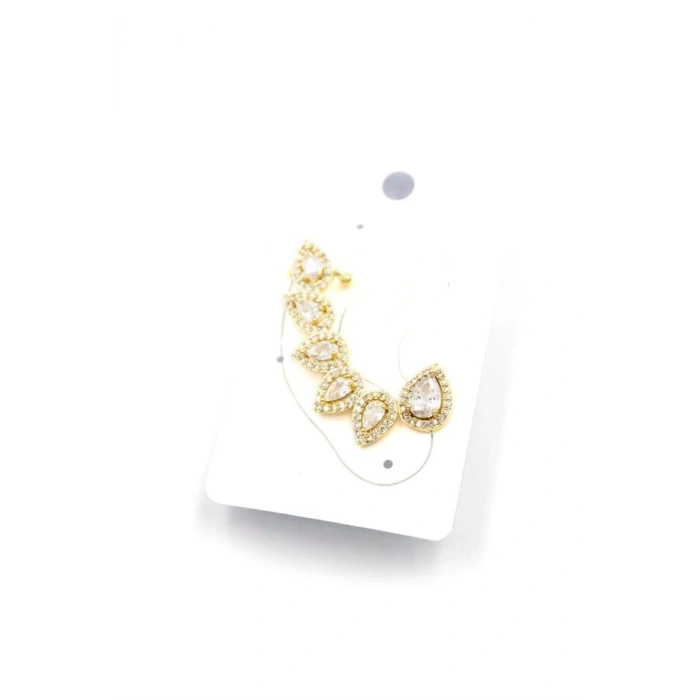 Taşlı Kıkırdak Küpe - Altın