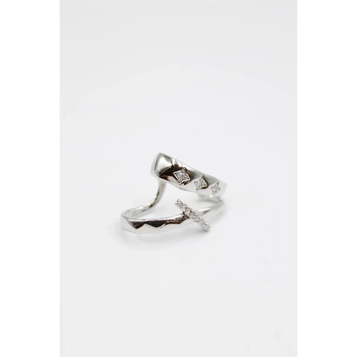 Taşlı Kıkırdak Küpe - Gümüş