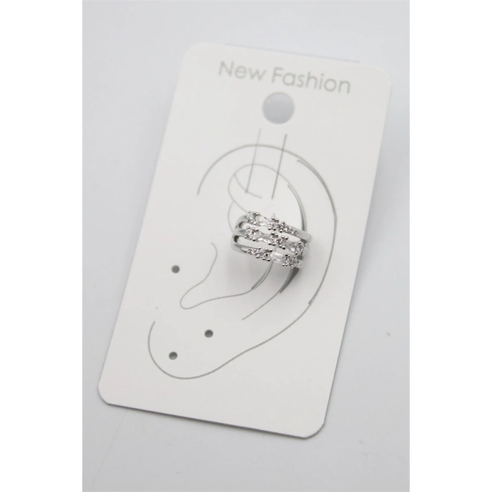 Taşlı Kıkırdak Küpe - Gümüş