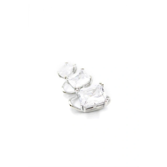 Taşlı Kıkırdak Küpe - Gümüş