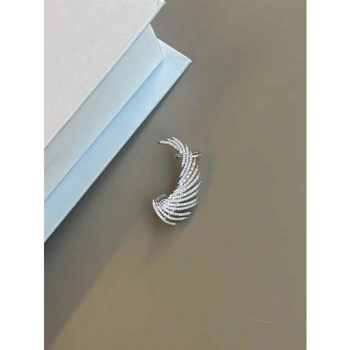 Taşlı Kıkırdak Küpe - Gümüş