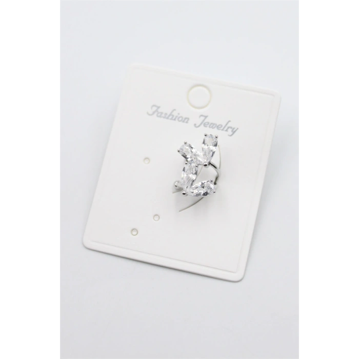 Taşlı Kıkırdak Küpe - Gümüş