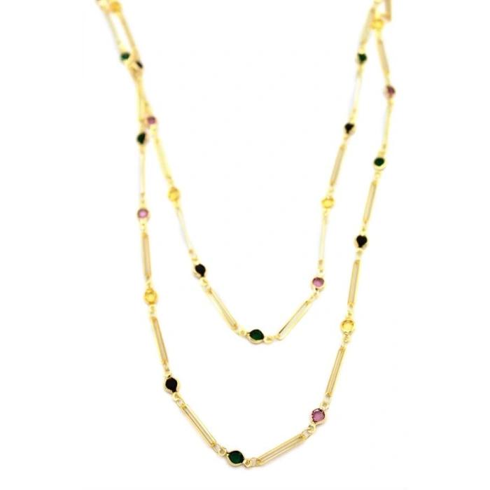 Taşlı Kolye - Altın