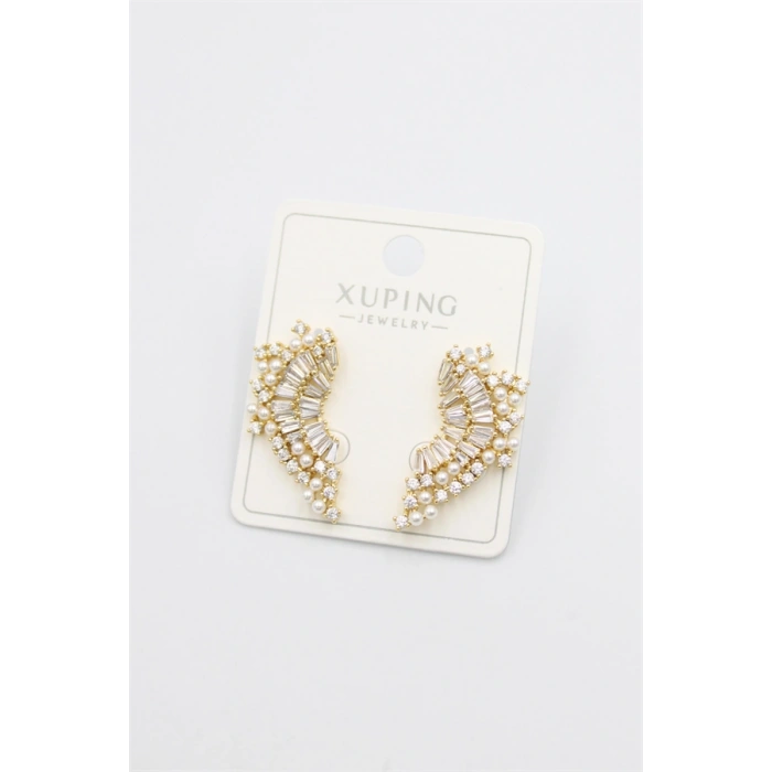 Taşlı Küpe - Altın