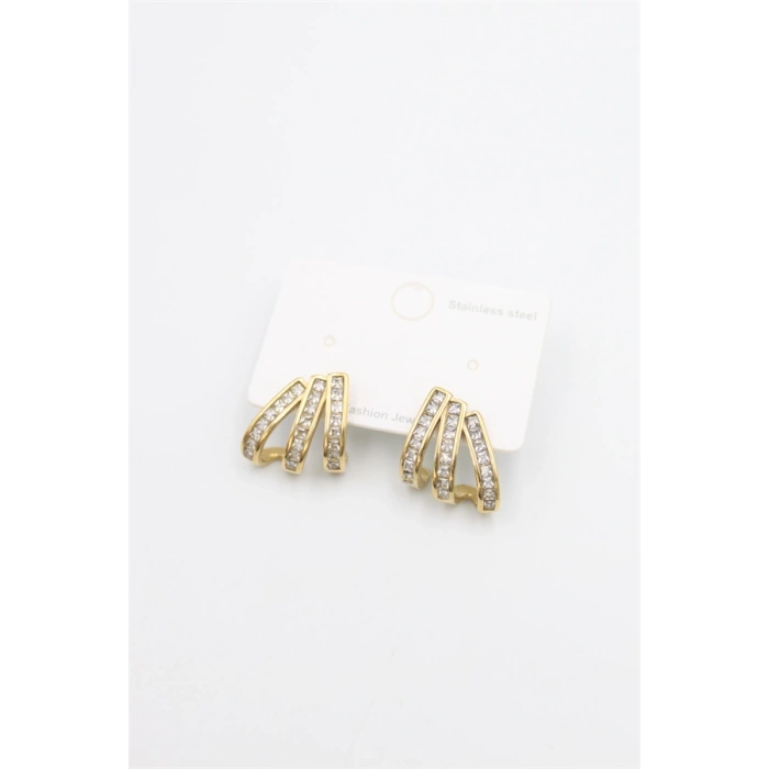 Taşlı Küpe - Altın