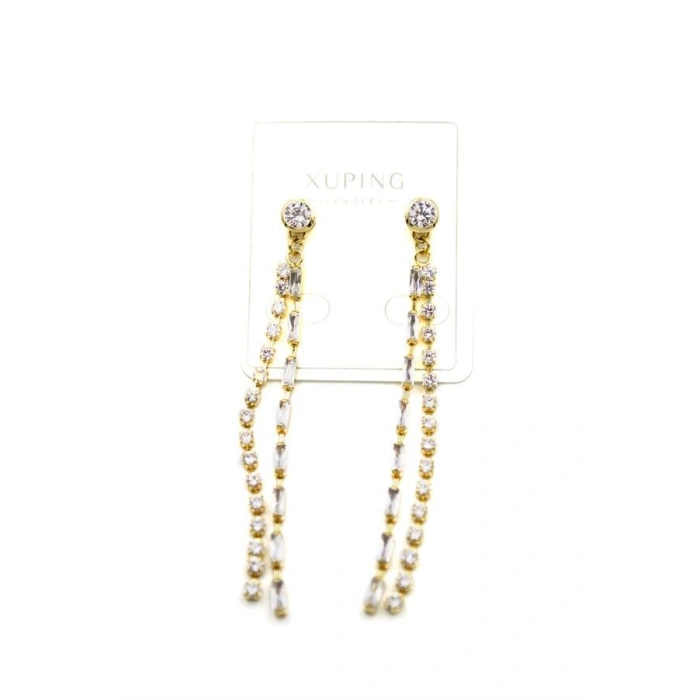 Taşlı Küpe - Altın