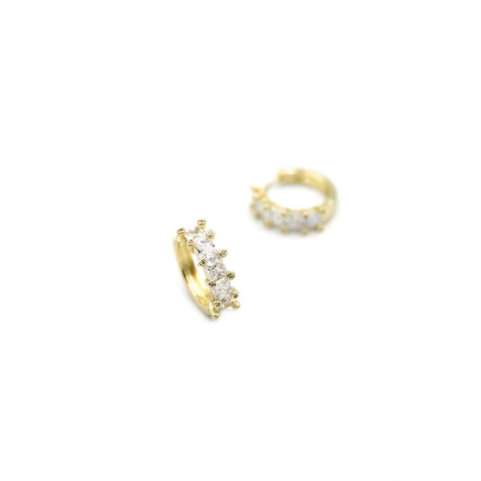 Taşlı Küpe - Altın