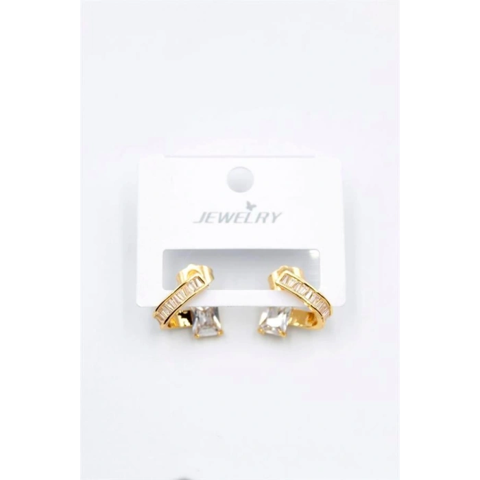 Taşlı Küpe - Altın