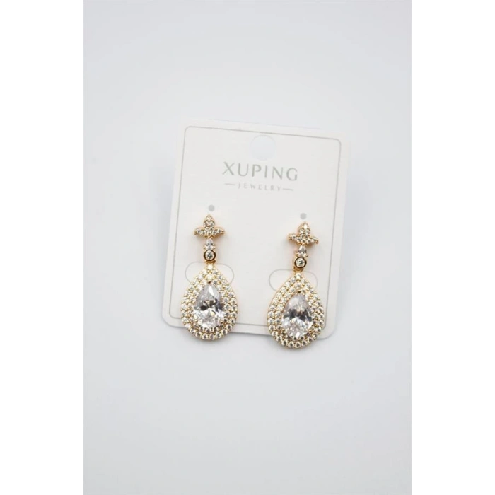 Taşlı Küpe - Beyaz