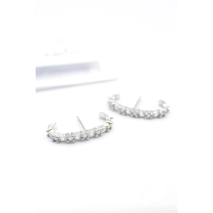 Taşlı Küpe - Gümüş