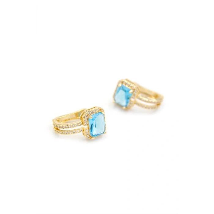 Taşlı Küpe - Turkuaz