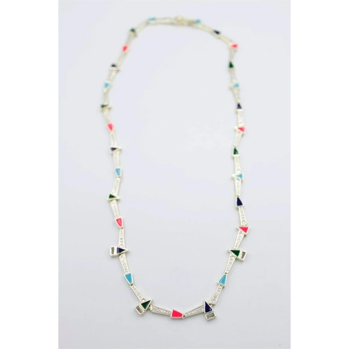 Taşlı Marka Kolye - Altın