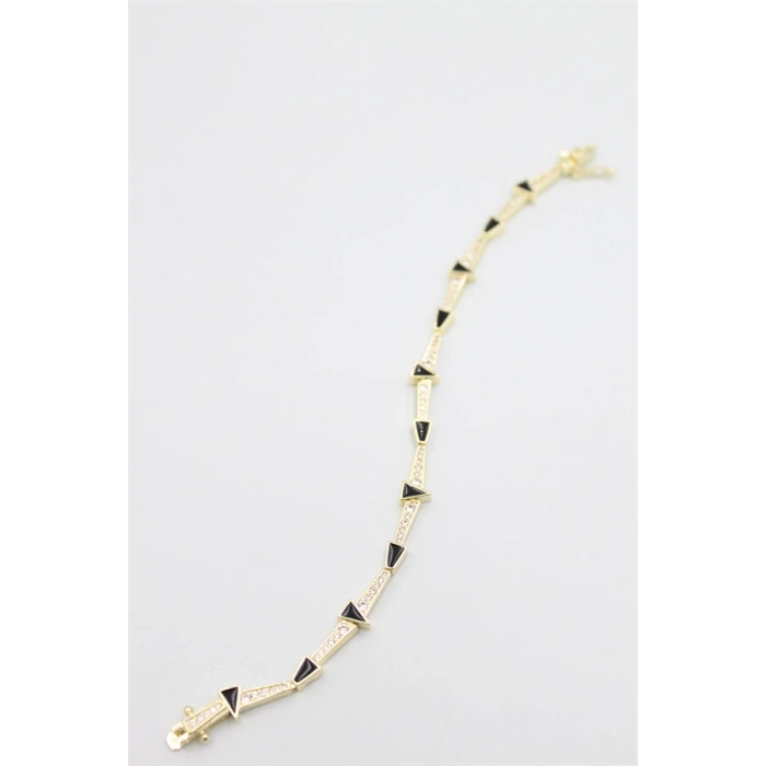 Taşlı Vip Bileklik - Altın