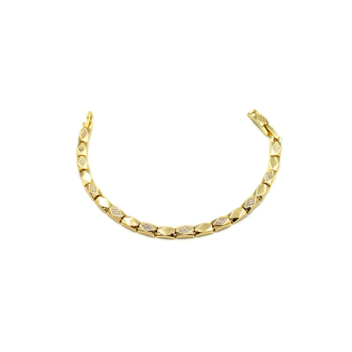 Taşlı VİP Bileklik - Altın