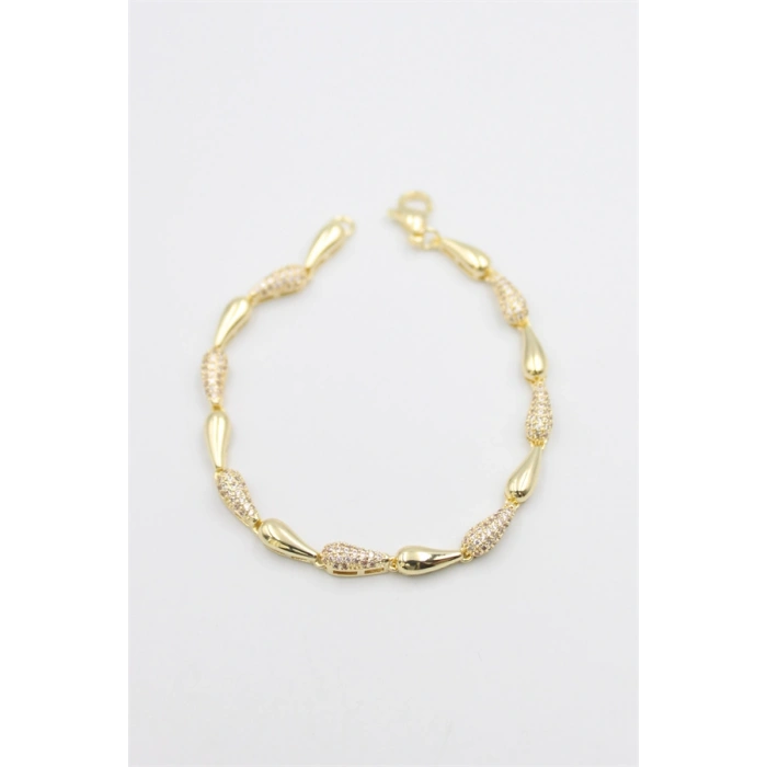 Taşlı Vip Bileklik - Altın