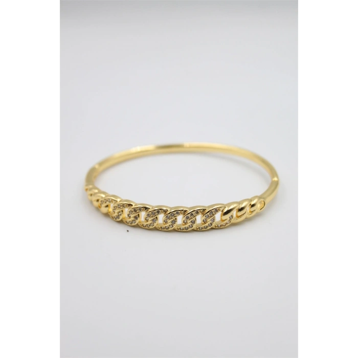 Taşlı Vip Bilezik - Altın