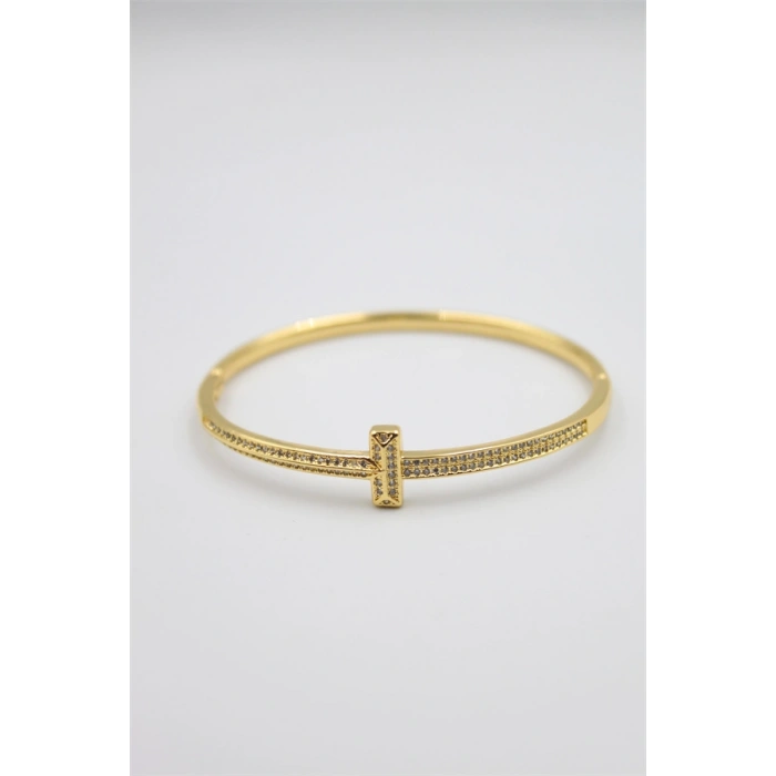 Taşlı Vip Bilezik - Altın