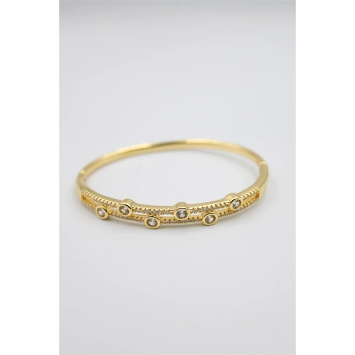 Taşlı Vip Bilezik - Altın