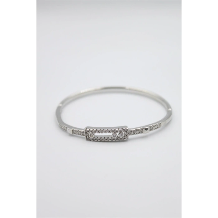 Taşlı Vip Bilezik - Gümüş