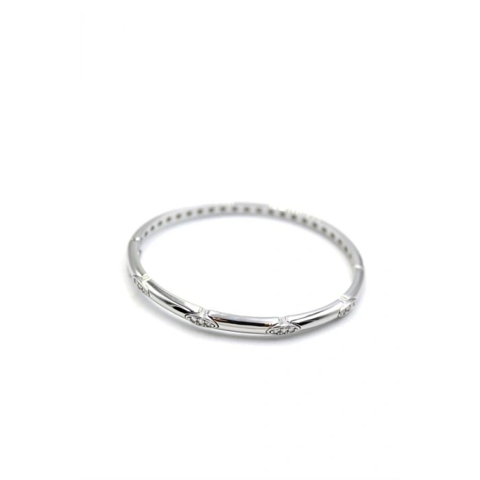 Taşlı Vip Bilezik - Gümüş