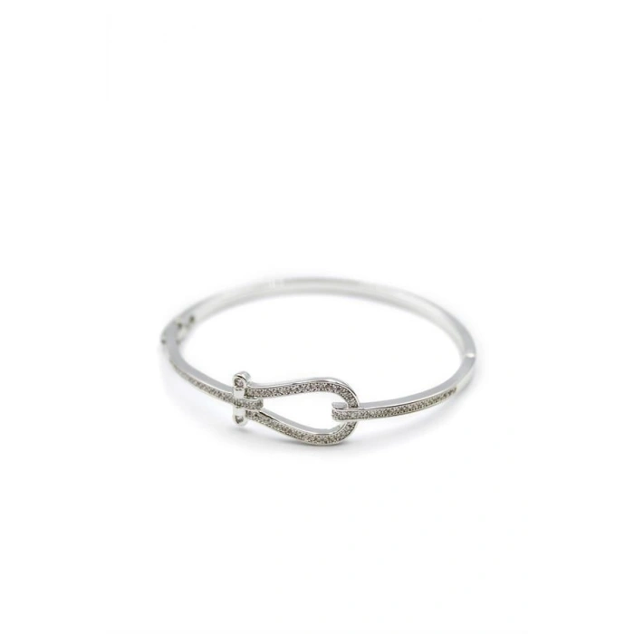 Taşlı Vip Bilezik - Gümüş