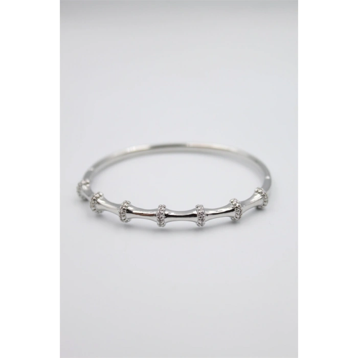 Taşlı Vip Bilezik - Gümüş