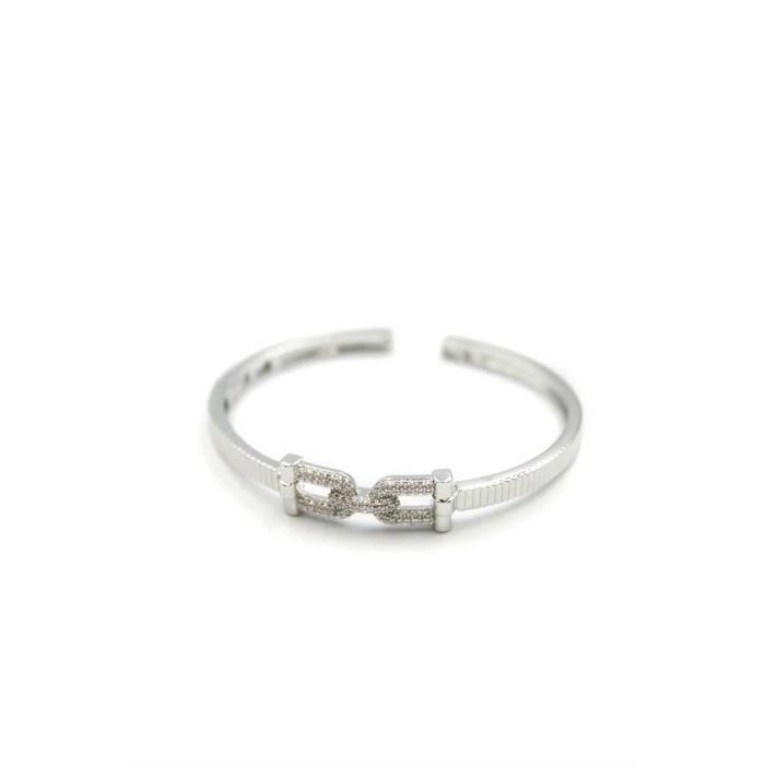 Taşlı Vip Bilezik - Gümüş