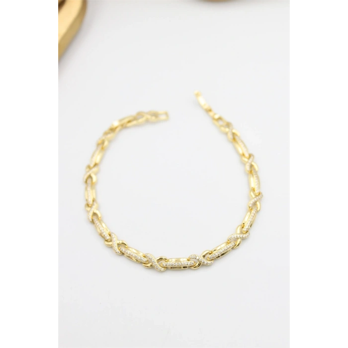 Taşlı Xuping Bileklik - Altın