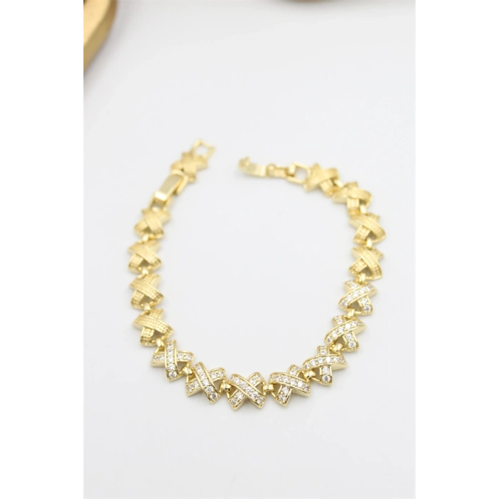 Taşlı Xuping Bileklik - Altın