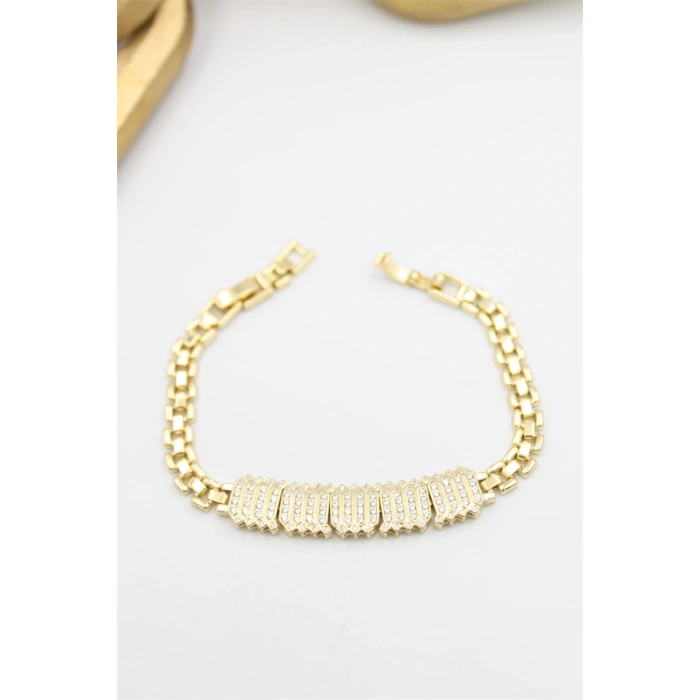 Taşlı Xuping Bileklik - Altın