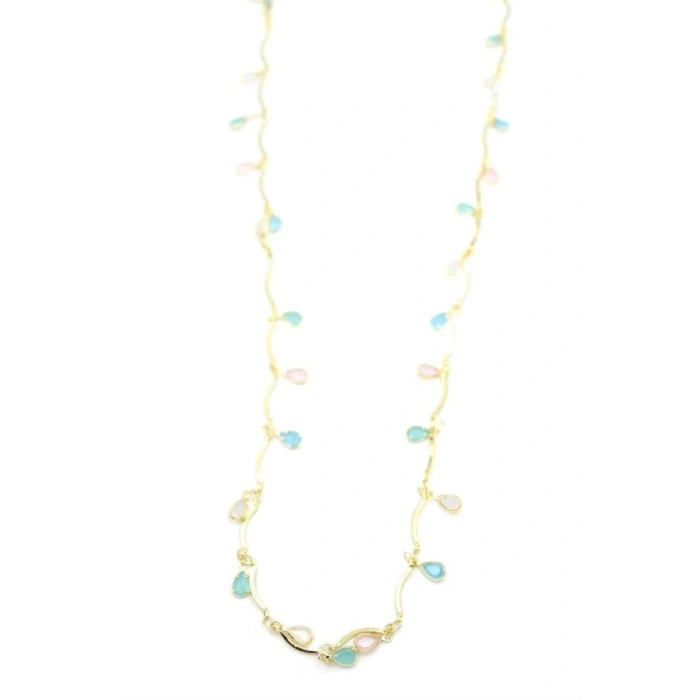 Taşlı Y Kolye - Altın