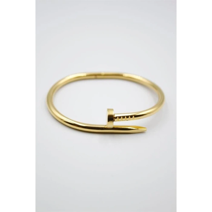 Taşsız Çivi Çelik Bilezik - Altın