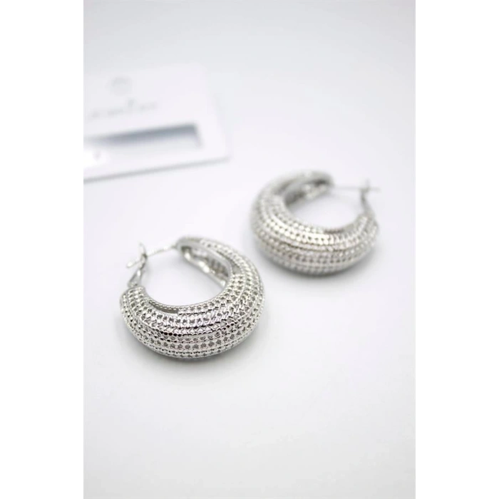 Telkari Halka Küpe - Gümüş