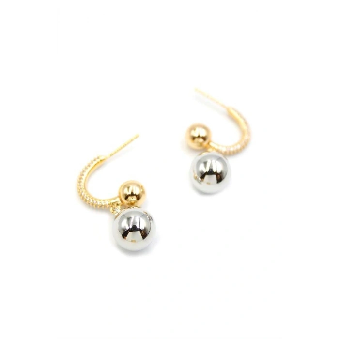 Top Halka Küpe - Gümüş