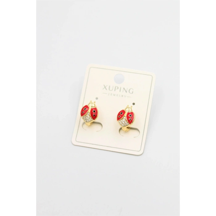 Uğur Böceği Küpe - Altın